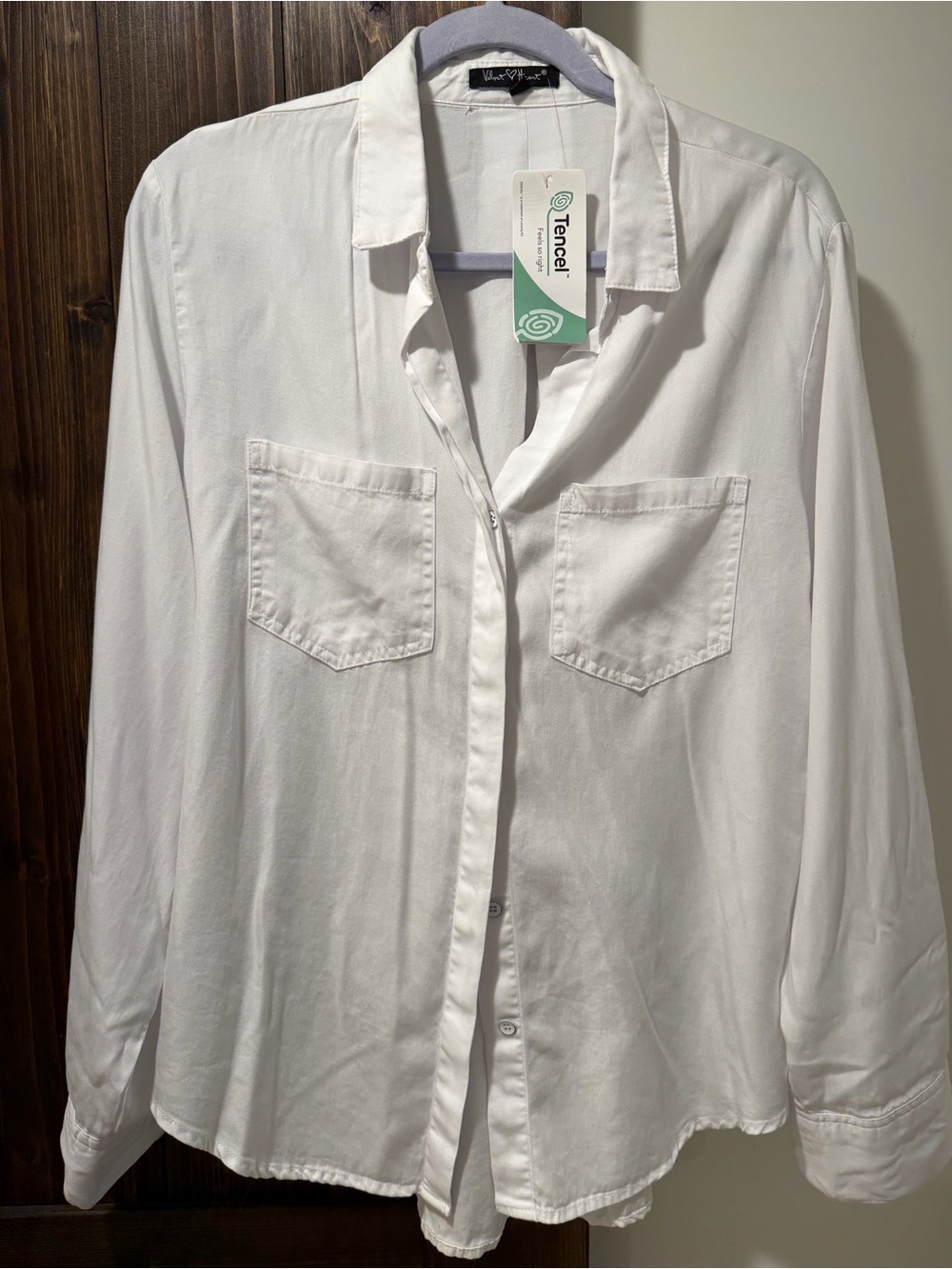 White Tencel Button-Up Shirt NWT